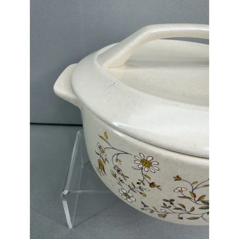 Vintage Lenox Temper-Ware Merriment 1.25 Qt Casserole Dish w Lid Vegetable